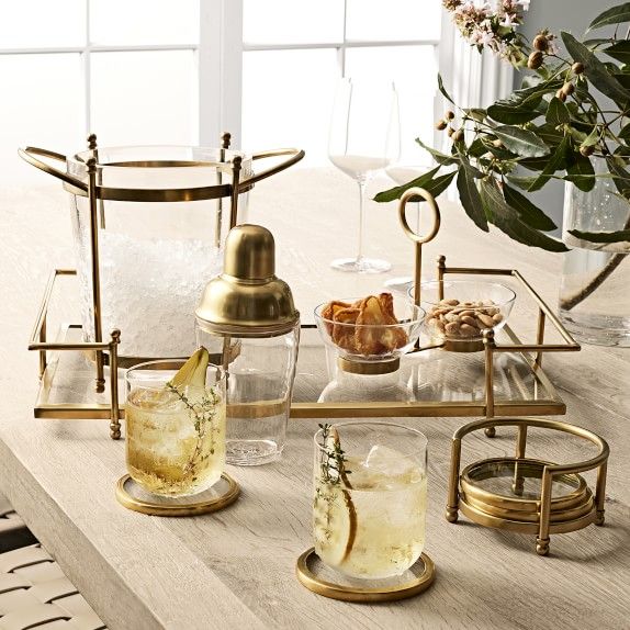 Antique Brass and Glass Cocktail Shaker | Williams-Sonoma