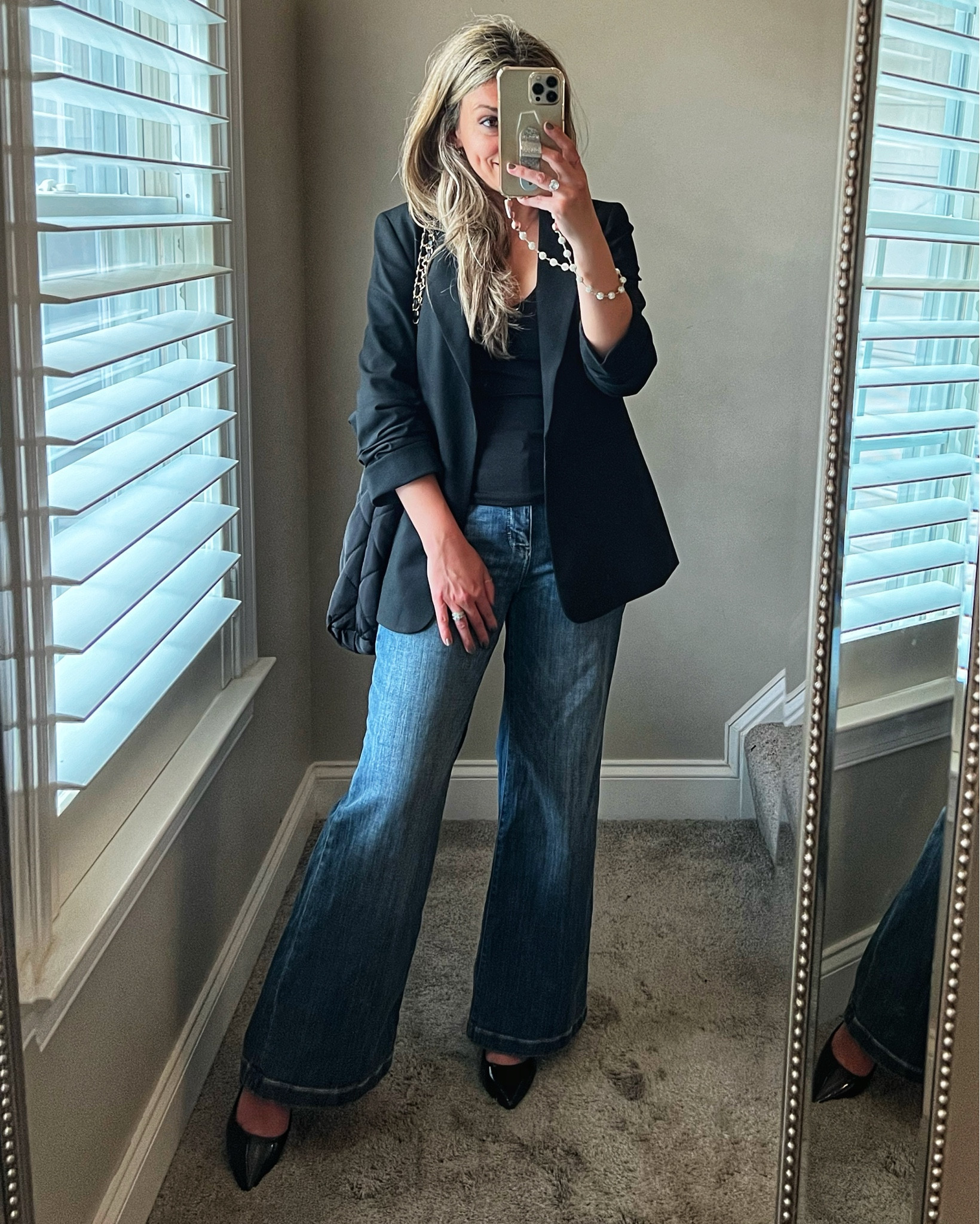 Fall outfit, wide leg jeans, workwear, Mary Janes, 

#LTKWorkwear #LTKOver40 #LTKSeasonal