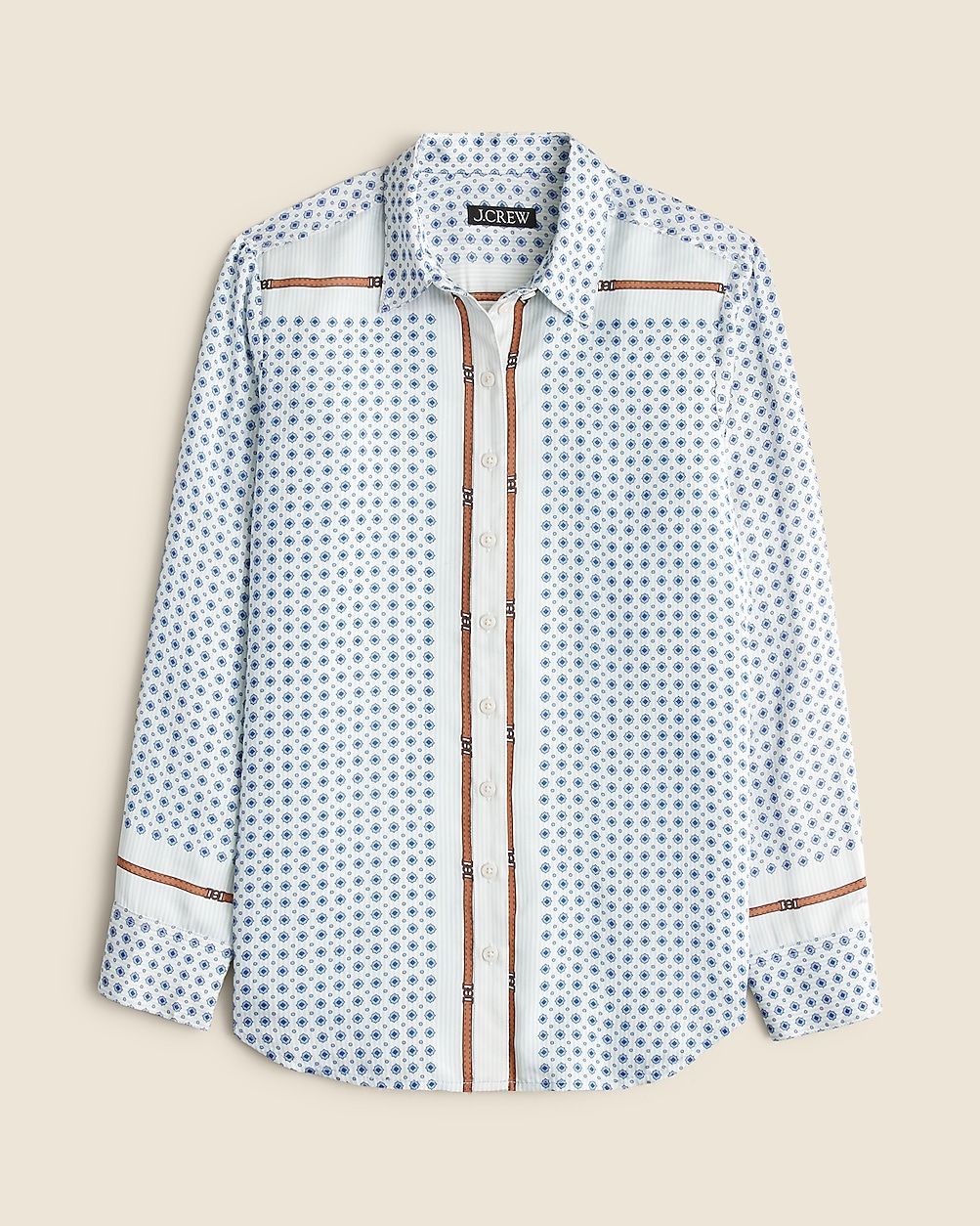 Drapey scarf-print shirt | J. Crew US