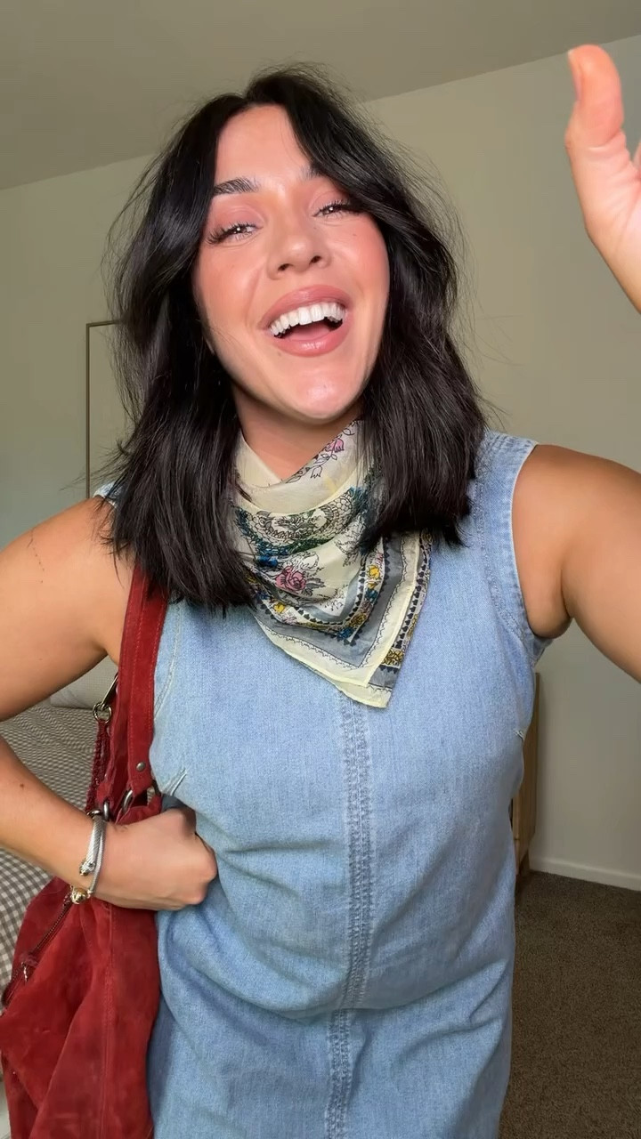 This denim dress is a dream, would be so cute for a country concert outfit. Similar vibes to the viral one I share but more modest! The denim is lived in and so comfy. 

I'm in a size L here. 

#LTKMidsize #LTKFestival #LTKSeasonal