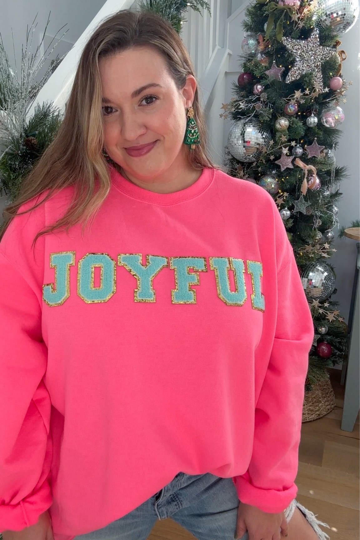 Letter patch Christmas sweatshirt. Christmas sweatshirt. Christmas sweater. Christmas shirt. Christmas word shirt  