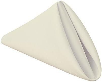 Gee Di Moda Cloth Napkins - 17 x 17 Inch Ivory Solid Washable Polyester Dinner Napkins - Set of 1... | Amazon (US)