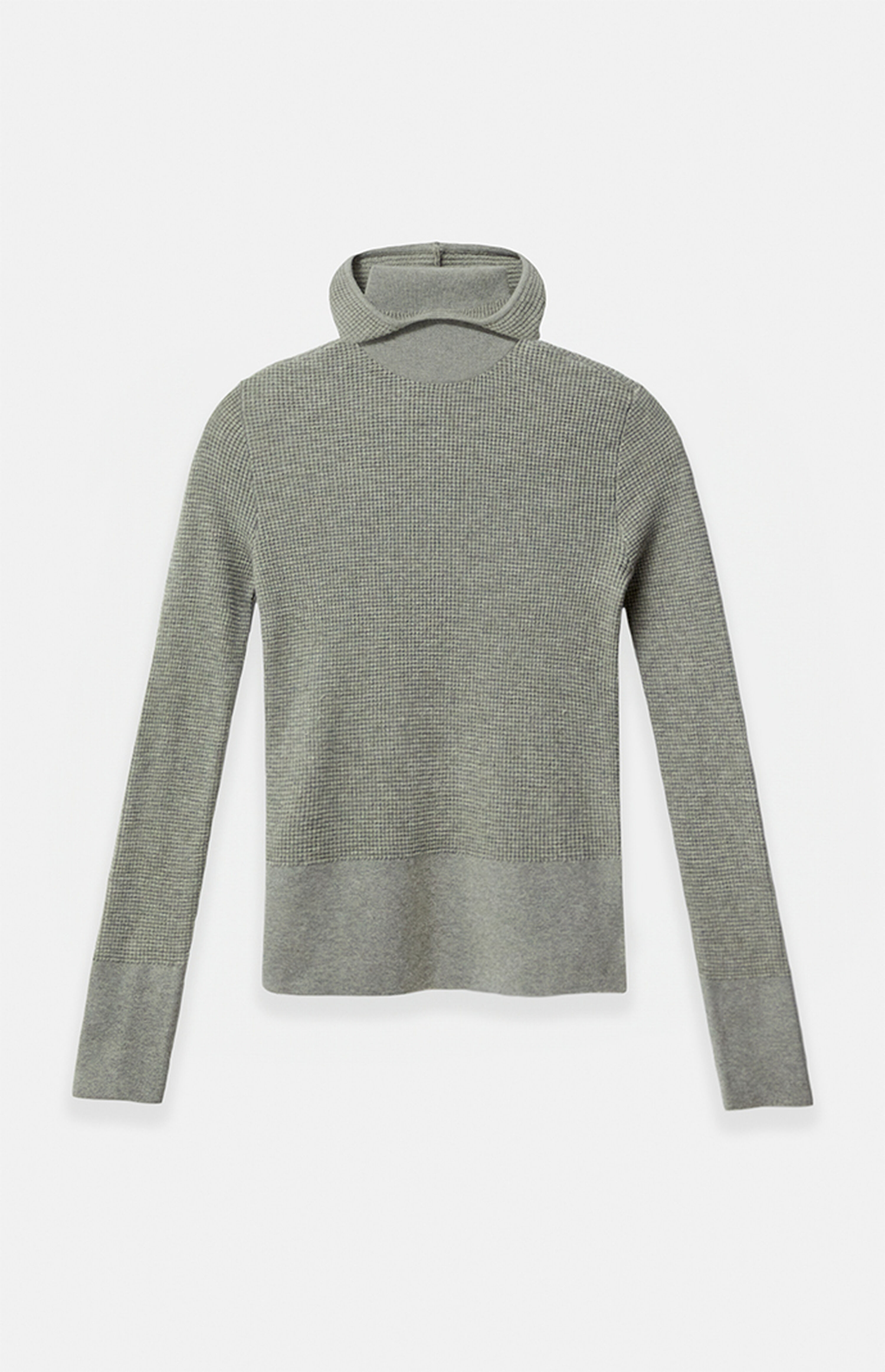 Fear of God ESSENTIALS Women’s Concrete Heather Waffle Knit Tight Hooded Sweater | PacSun