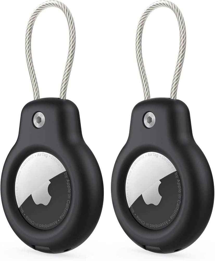 2 Pack AirTag Holders with Keychain - Secure Air Tag Cases and Key Rings for Keys, Luggage and Mo... | Amazon (US)