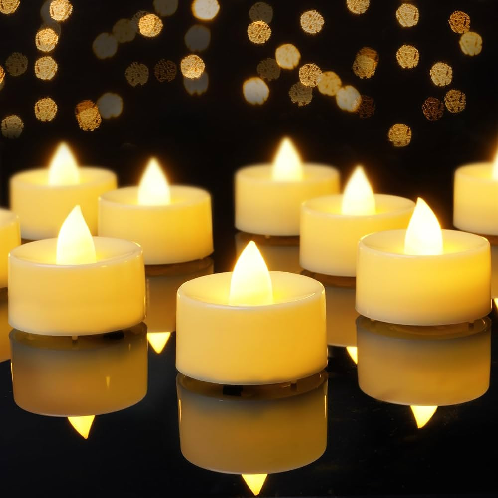 Amagic 12/24/50/100/150 Pack Battery Operated Tea Lights Candles, Fake Tealights Candles, Flamele... | Amazon (US)