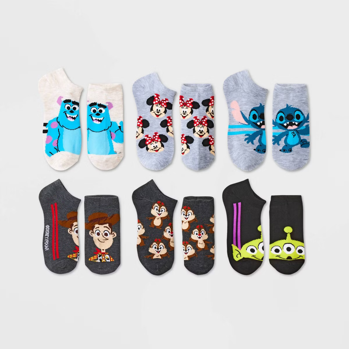 Women's Disney 100 Mash-up 6pk Low Cut Socks - Assorted Colors 4-10 | Target