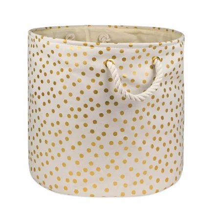 DII Round Gold Dots Decorative Bin, Medium, 100% Polyester, Multiple Patterns/Sizes | Walmart (US)
