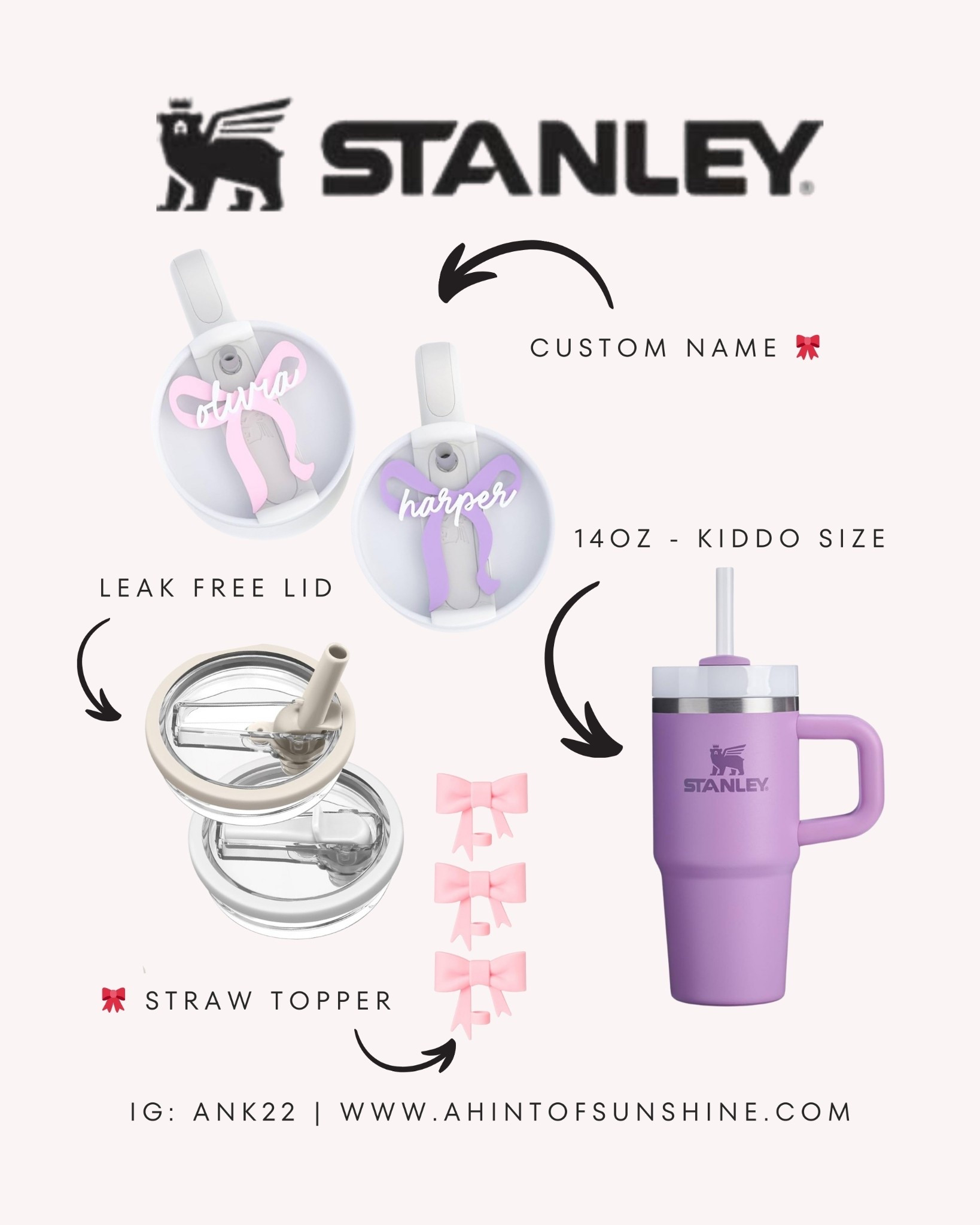 STANLEY but make it girlie! 🎀💜

#Bows

#LTKTravel #LTKFamily #LTKActive