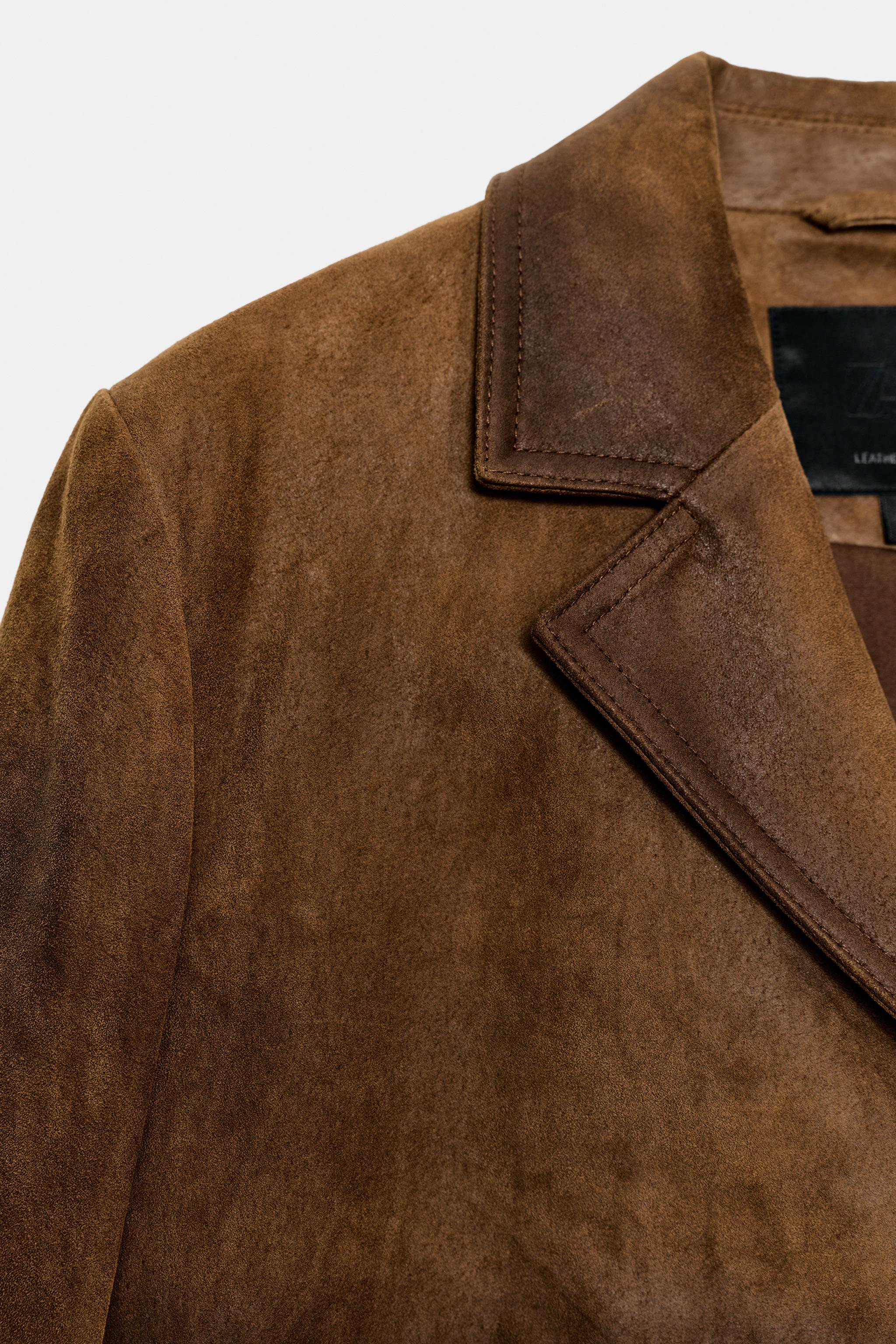 100% LEATHER COAT | Zara AU