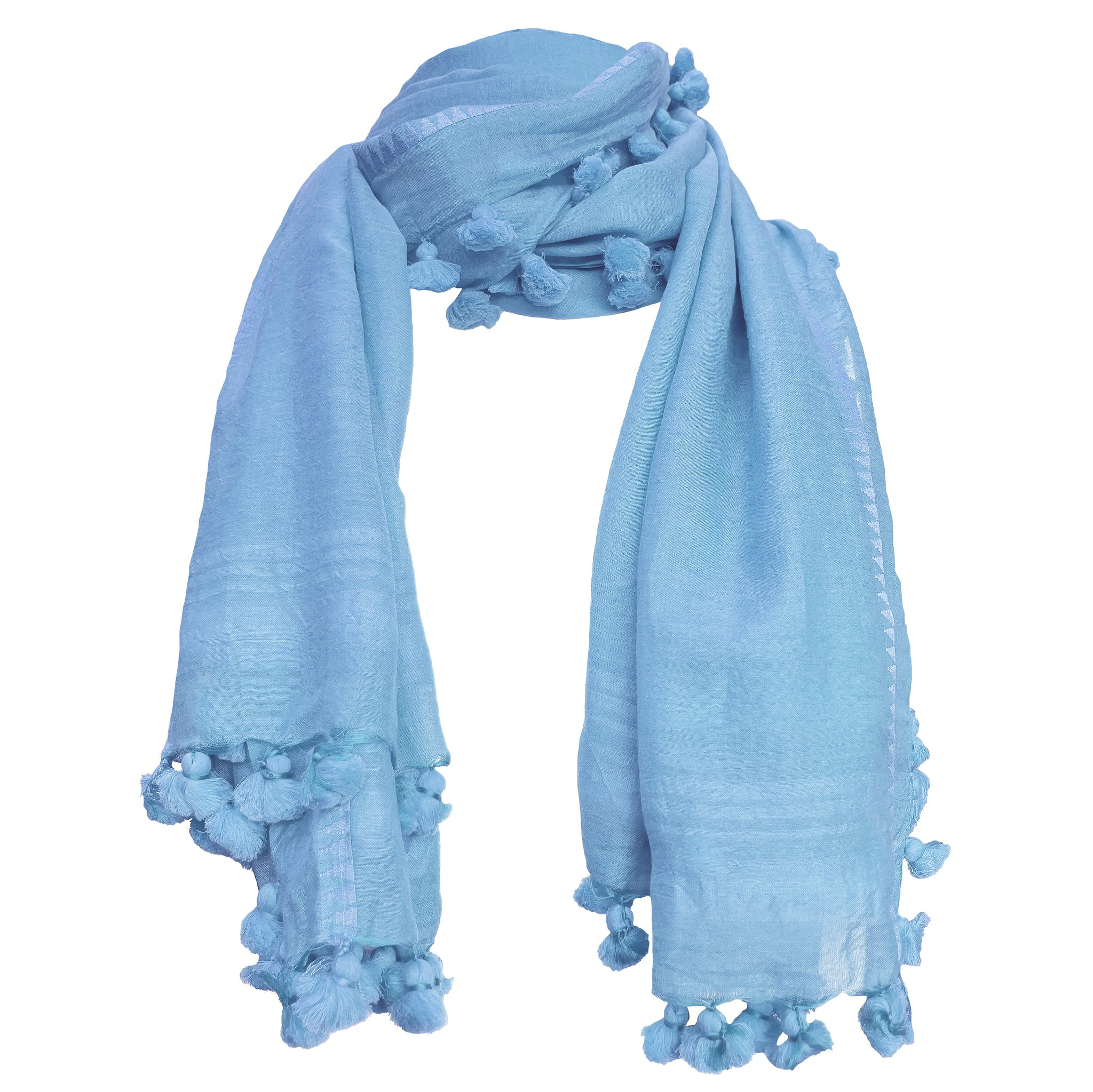 Blue Tassel Scarf | Oliphant Design