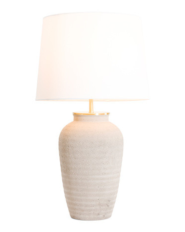 28in Cement Pot Table Lamp Set | TJ Maxx