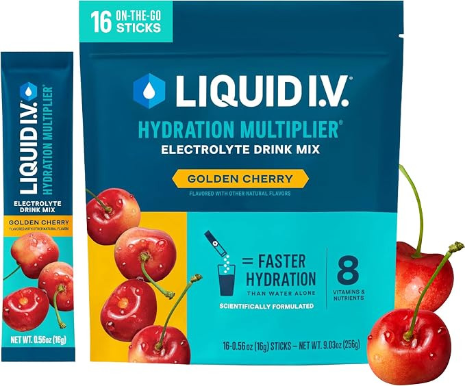 Liquid I.V. Hydration Electrolytes, Golden Cherry, 16 Count | Amazon (US)