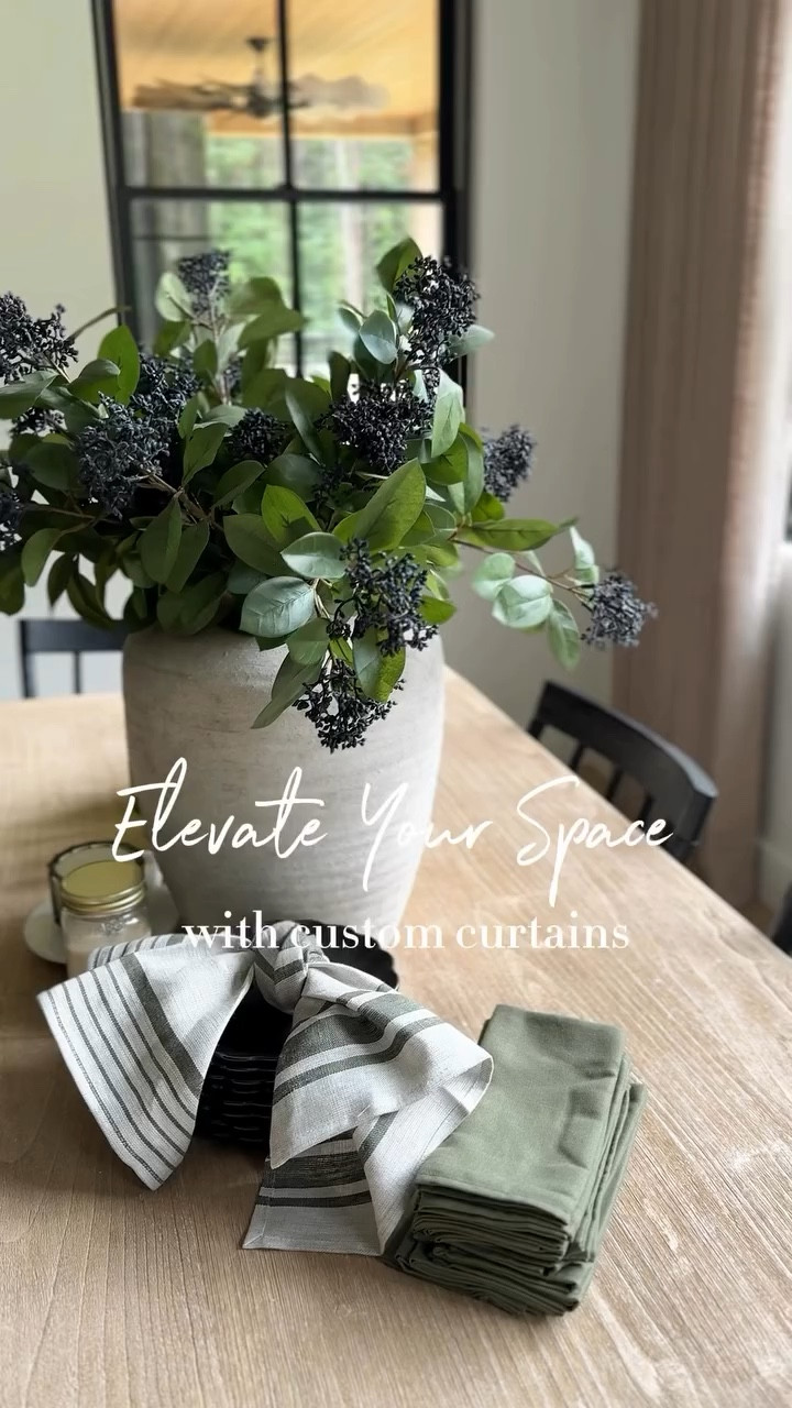 I swapped out the velvet curtains in our breakfast nook for a lighter fabric for the summer.  As soon as they arrived I couldn’t wait to get these gorgeous curtains hung up. 

These curtains are from the Liz Linen collection and they add gorgeous texture and the grey beige color is a beautiful neutral.  I love how much warmth & richness it adds to this space. 

What do you think of the update? 

Comment LINK and head to your inbox for a 🔗 to these beautiful custom curtains.  REMEMBER: must be following before requesting links so they don’t get hidden.  I also have them linked in my BIO!

LINK IN BIO TO SHOP MY FAV @twopagescurtains! 
https://liketk.it/4MuFk

#twopagescurtains #interiordesign #curtain #curtain #curtaindecor #curtaindesign #drapery #draperyhardware
#Itkhome #amazon #amazonhome #homedecor #homedecoration #styling #stylingtips #organicmodern #modern #customcurtains #homeinspo #homeinterior
#neutralhome #modernfarmhouse #moderntransitionaldesign