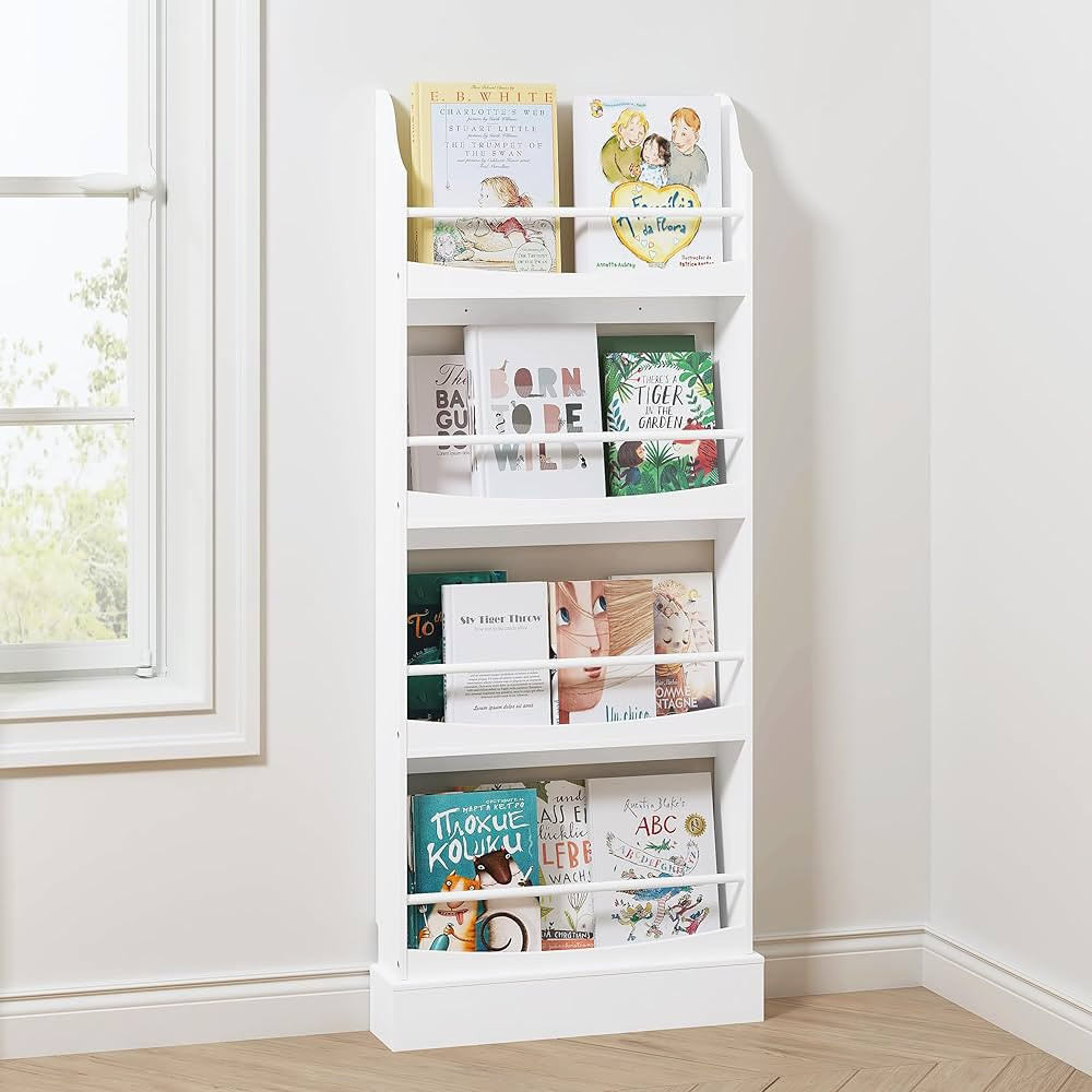 UTEX Kids Bookshelf,4 Tiers Children's Bookcases and Storage, Kids Bookcase Rack Wall for Bedroom... | Amazon (US)