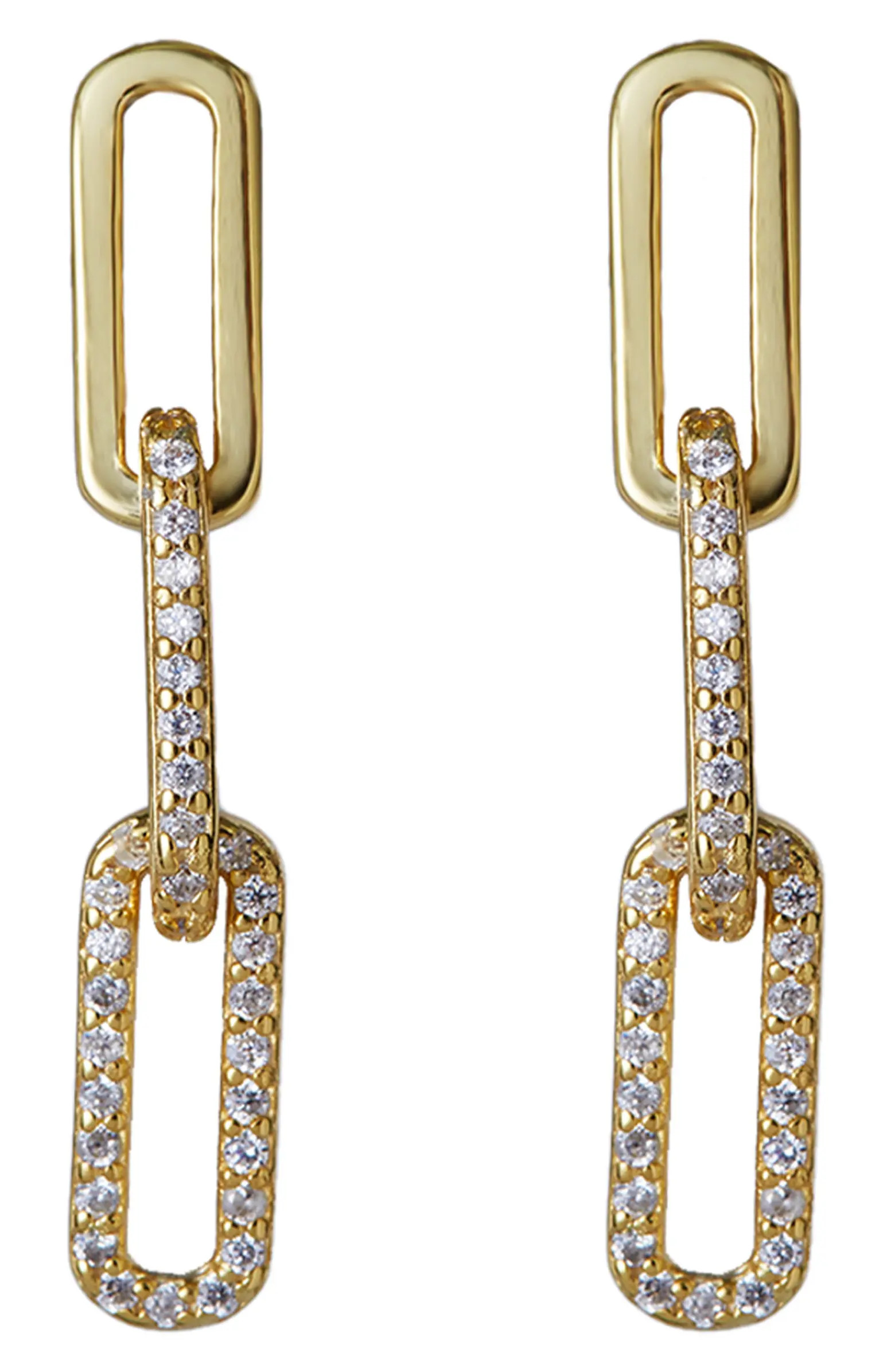 Pavé Paper Clip Linear Drop Earrings | Nordstrom