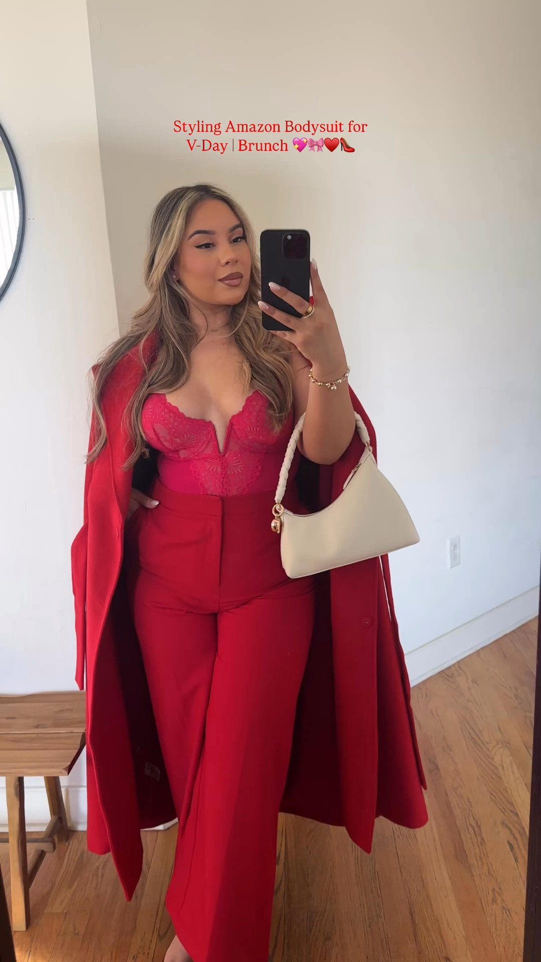 Valentine’s, Galentine’s, or brunch outfit💖🎀❤️✨ 

Wearing a size L. It hugs the body while not being overly tight not to mention, super stylish!🥰

#LTKMidsize #LTKStyleTip #LTKSeasonal