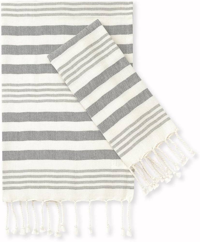 Folkulture Hand Towels for Bathroom, Set of 2 Decorative Hand Towels with Hanging Loop, 100% Cott... | Amazon (US)