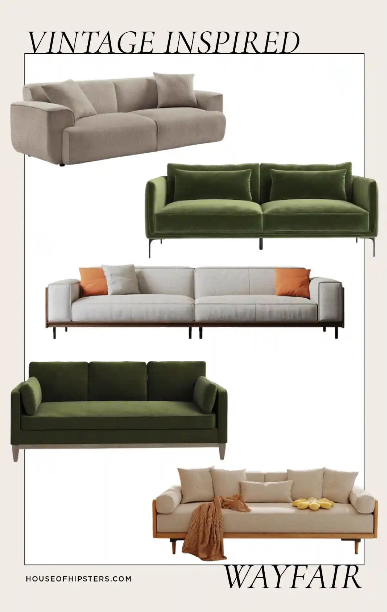 Here are a few great looking Mid-Century Modern style sofas curated by an interior designer. The look is sleek with clean lines plus they don’t break the bank. 

That last one folds out into a daybed. Perfect for kids or overnight guests. 

Watch me decorate my childhood home with Mid-Century Modern furniture from Wayfair - check out all the mood boards!  The house is a split level ranch built in the 50s and I’ll leaning into that retro MCM vintage vibe. 

#wayfair #wayfairpartner @wayfair 

Home decor, eclectic decor, vintage modern interior design style, unique, funky furniture, personality, bedroom design, affordable, budget friendly, green velvet sofa, green velvet couch, MCM sofa, MCM couch, living room couch, living room sofa, mid century couch, mid century sofa, e-design, interior design 

#LTKHome