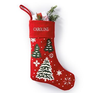 Hand Embroidered Wool Stocking | Mark and Graham