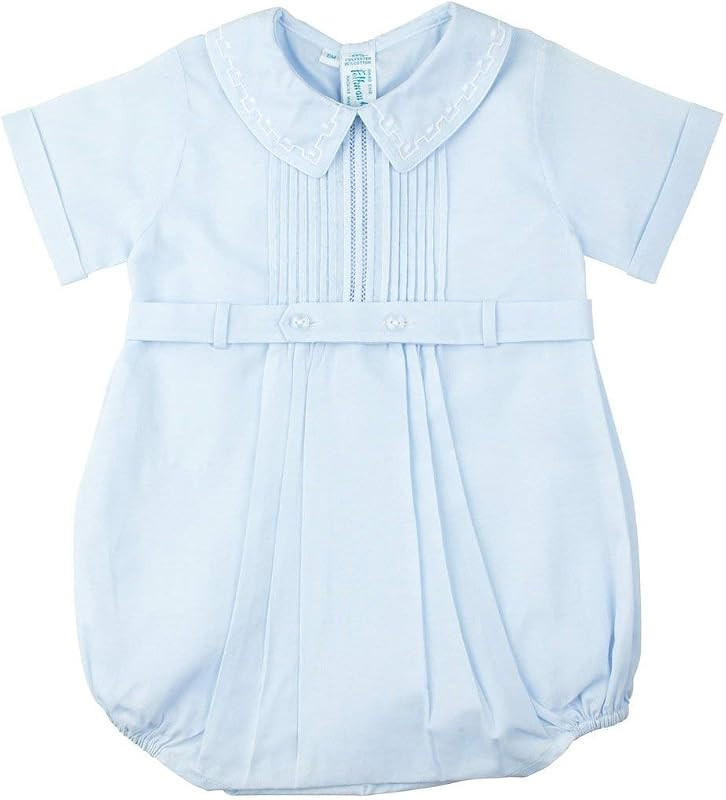 Baby Boy Romper Pintucked Creeper Baptism Christening | Amazon (US)