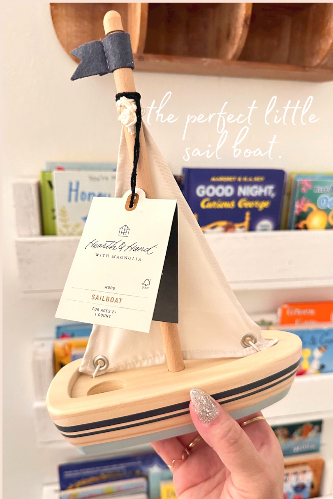 The cutest little sailboat by Magnolia for Target! 

Boys room// neutral decor //bedroom decor //nautical// beachy //sun and seas 

#LTKkids #LTKFind #LTKhome
