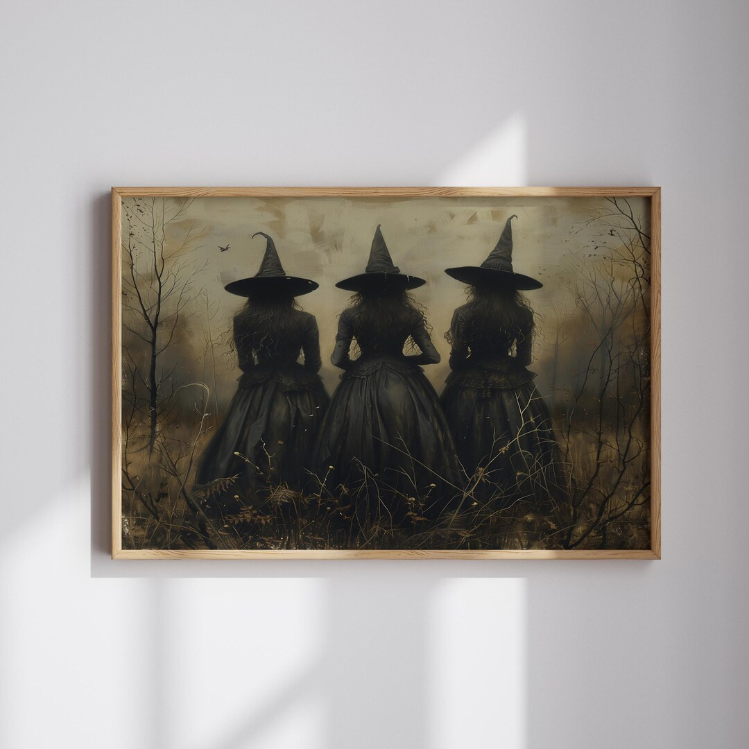 Three Witches Halloween Art: Gothic Spooky Printable (digital Download) - Etsy UK | Etsy (US)