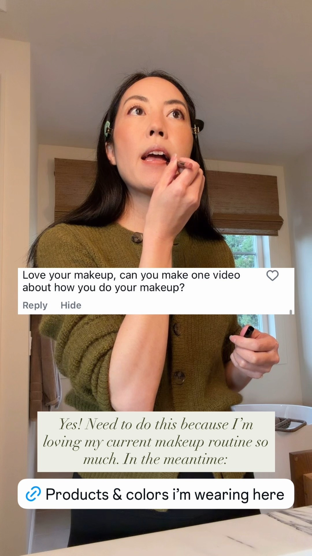 I’m really in love with my current makeup routine:

Skin activator: to prep my skin (here)
Primer with mineral SPF (here)
Foundation (here)
Concealer (here)
Contour stick (in biscuit here)
Blush stick (in Petal here)
Highlighter (in Peau de Peche here)
Eyebrow pencil (in Taupe here)
Eyebrow gel (here)
Eyeshadow (in Peau de Peche here)
Eyeliner (in Chestnut here)
Setting powder (here)
Lip liner (in Tempt 3 here)
Lipstick (in Reine here)

#NordstromPartner @nordstrombeauty

#LTKselfcare #LTKBeauty #LTKmorningroutine