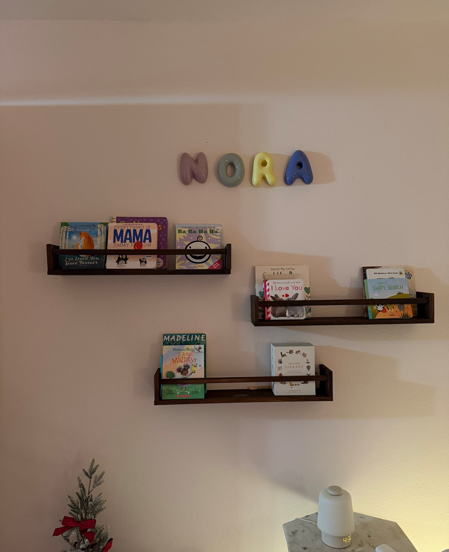 nursery room / floating book shelves 

I LOVE these ceramic bubble letters. So fun 

#LTKHome #LTKmomlife #LTKBaby