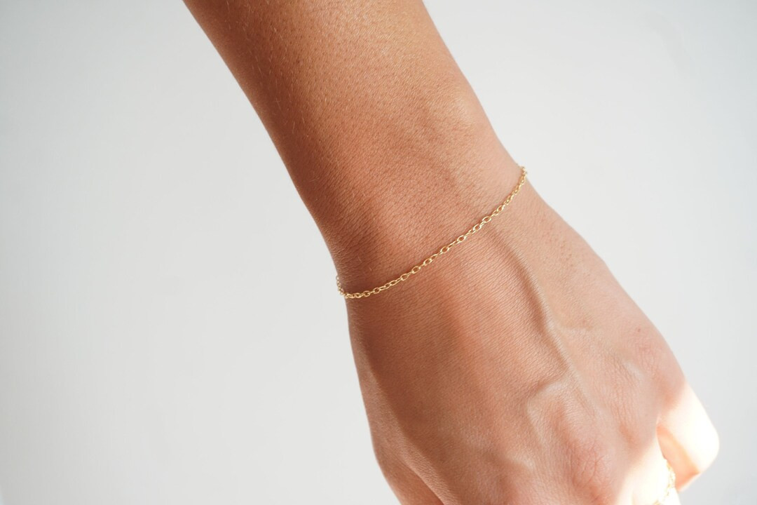Tiny Rolo Gold Chain Bracelet Dainty Jewelry Gold Jewelry - Etsy Canada | Etsy (CAD)