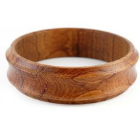 Natural Wood Bangle Bracelet, Brown Retro Fashion, Turned Band, Modern Vintage Jewelry | Etsy (US)