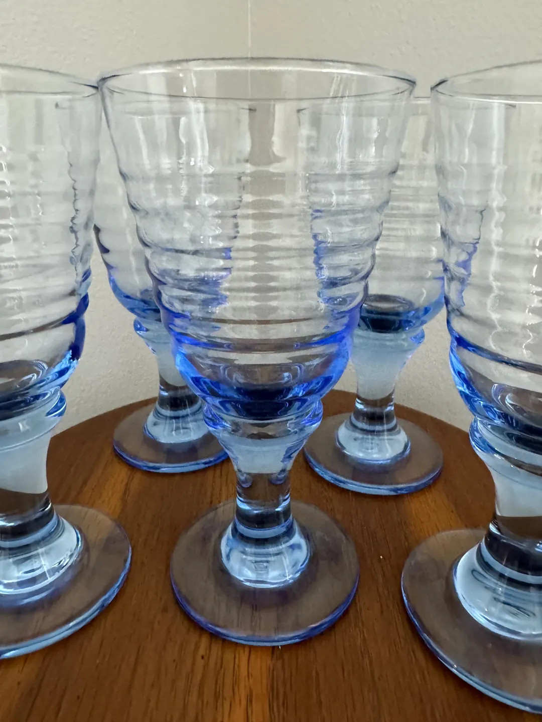 Libbey Sirrus Blue Wine Glasses - Set of 5 - Vintage Blue Glassware - Etsy | Etsy (US)