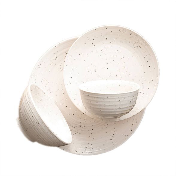 16pc Stoneware Siterra Dinnerware Set White - Sango | Target