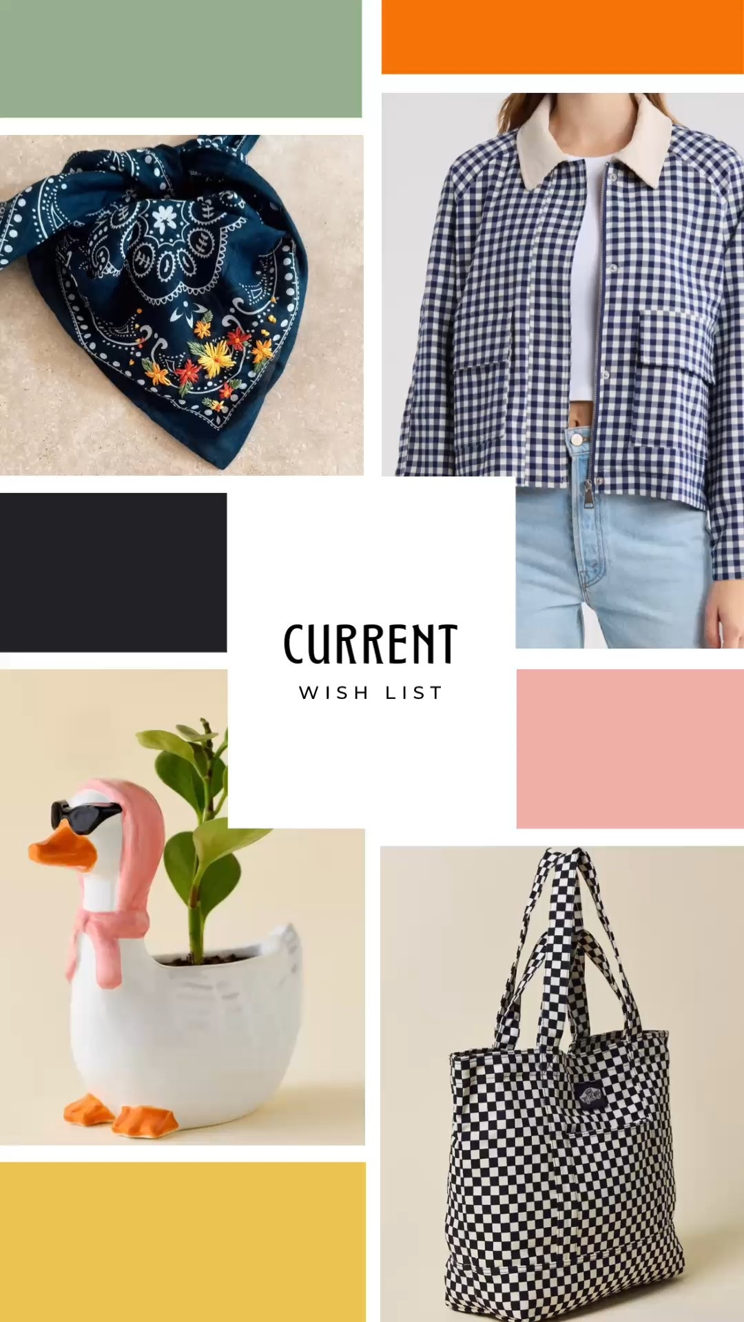 This weeks wish list: gingham jacket, embroidered bandana, checkered tote, and a duck....planter  

#LTKSeasonal #LTKSaleAlert #LTKHome