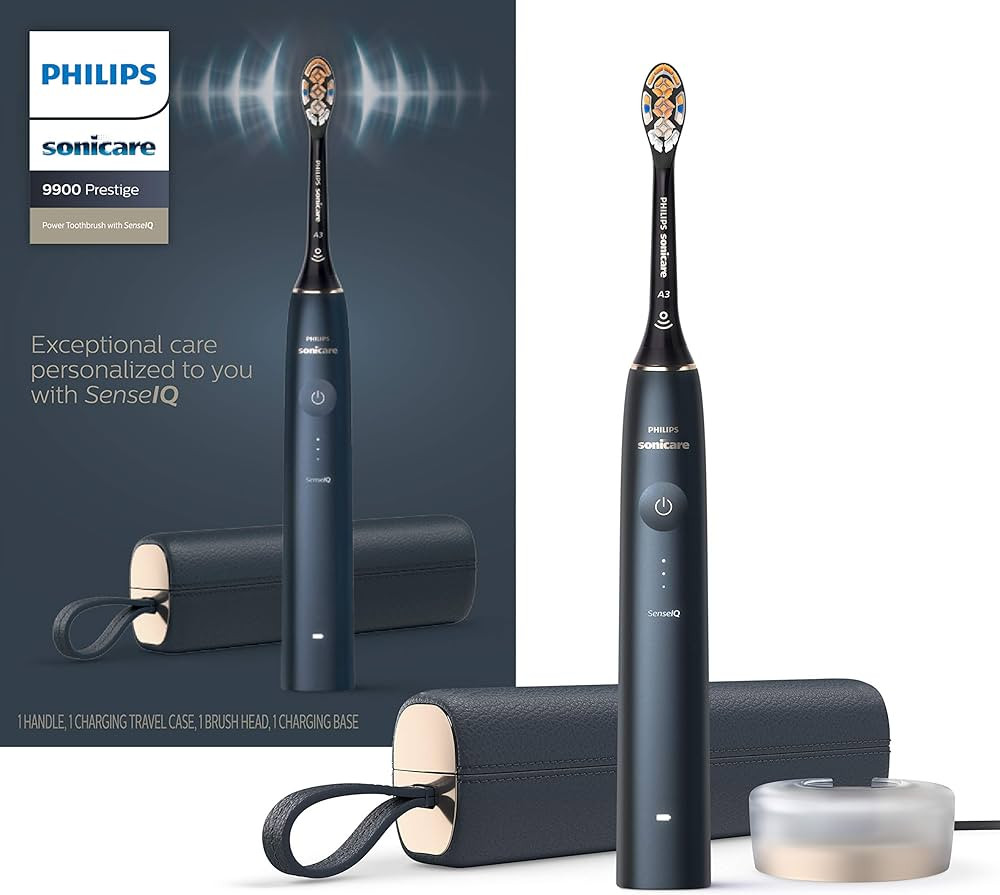 Philips Sonicare 9900 Prestige Rechargeable Electric Power Toothbrush with SenseIQ, Midnight, HX9... | Amazon (US)