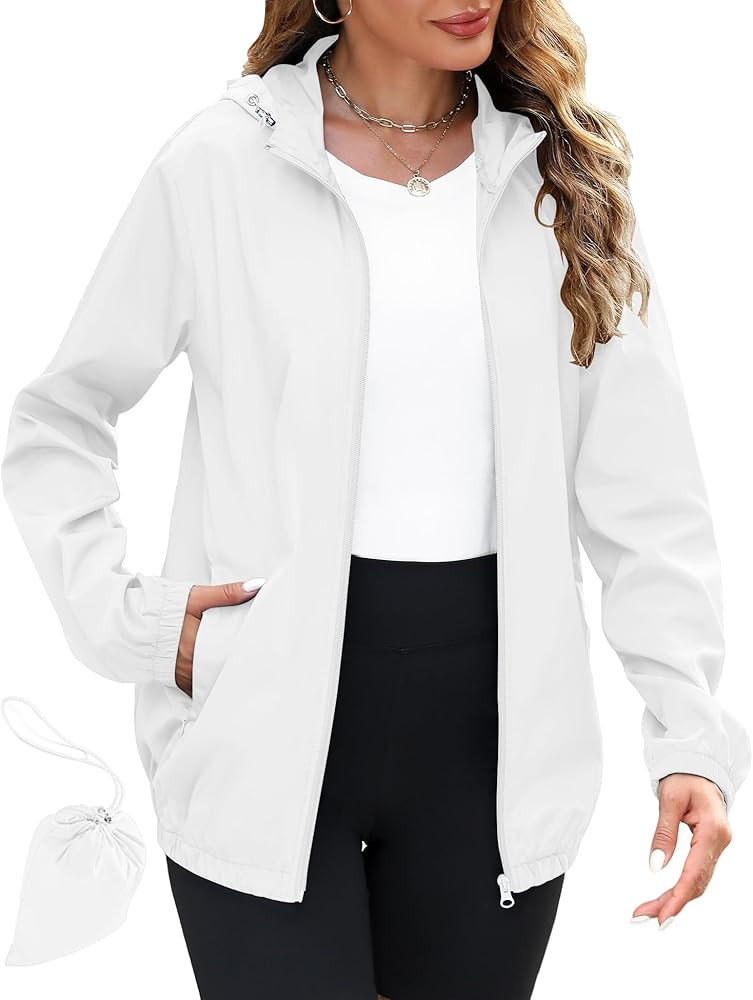 Avoogue Rain Jacket Women Lightweight Waterproof Raincoats Packable Travel Hiking Hooded Windbrea... | Amazon (US)