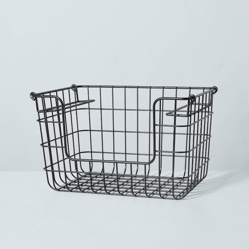 Stacking Wire Storage Basket Matte Black - Hearth & Hand™ with Magnolia | Target