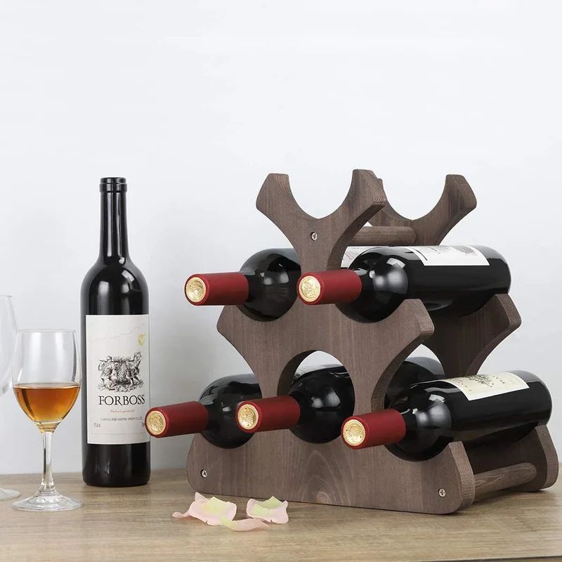 Amynicole Solid Wood Tabletop Wine Bottle Rack | Wayfair North America