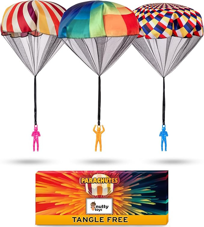nutty toys Parachute Toys for Kids - Tangle Free Outdoor Flying Parachute Men, Top Indoor & Outsi... | Amazon (US)