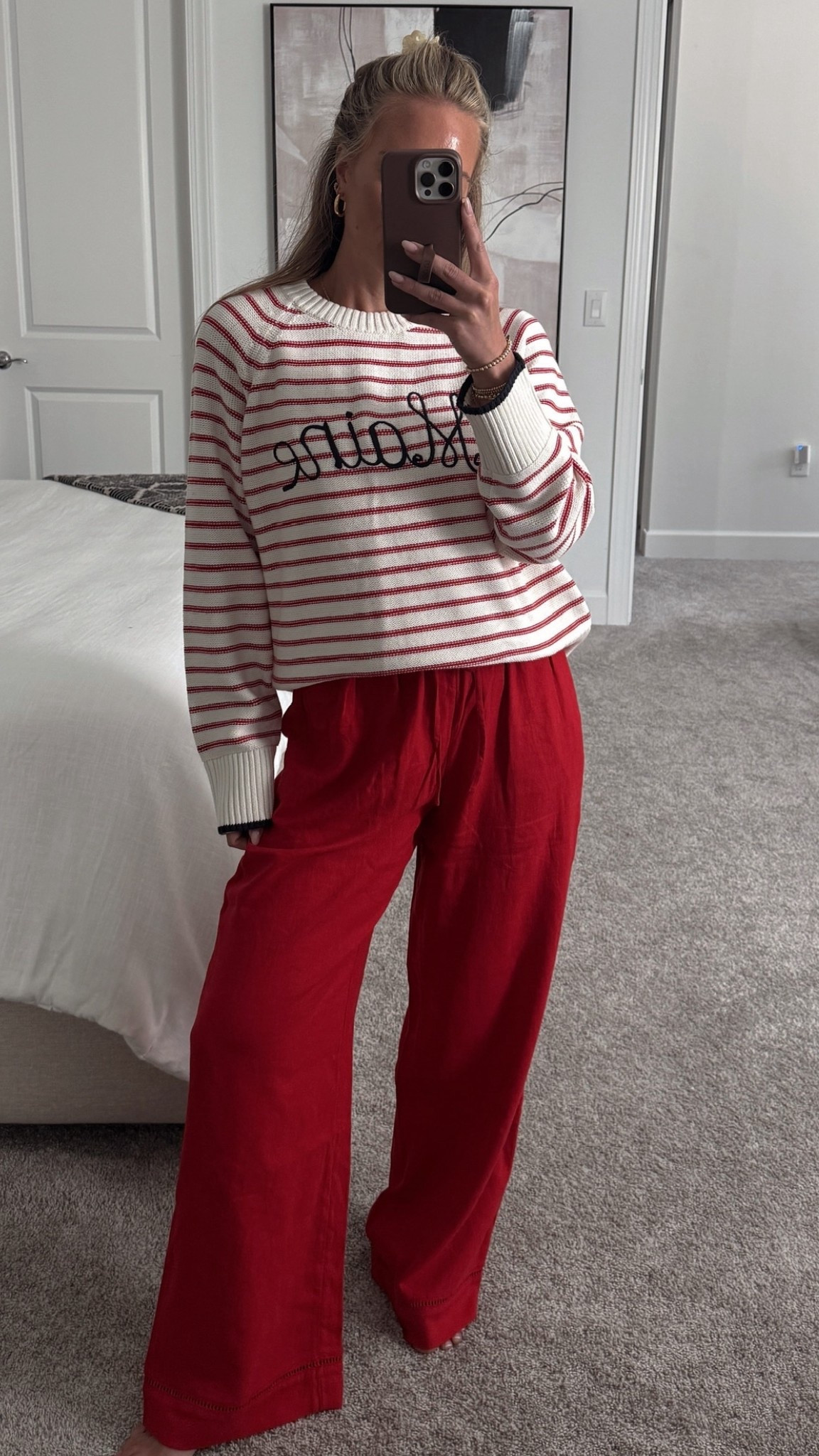 @abercrombie Cotton knit sweater + red linen pants. Wearing small in both. 

New England outfit ideas, vacation outfits, spring style

#LTKTravel #LTKSeasonal #LTKootd