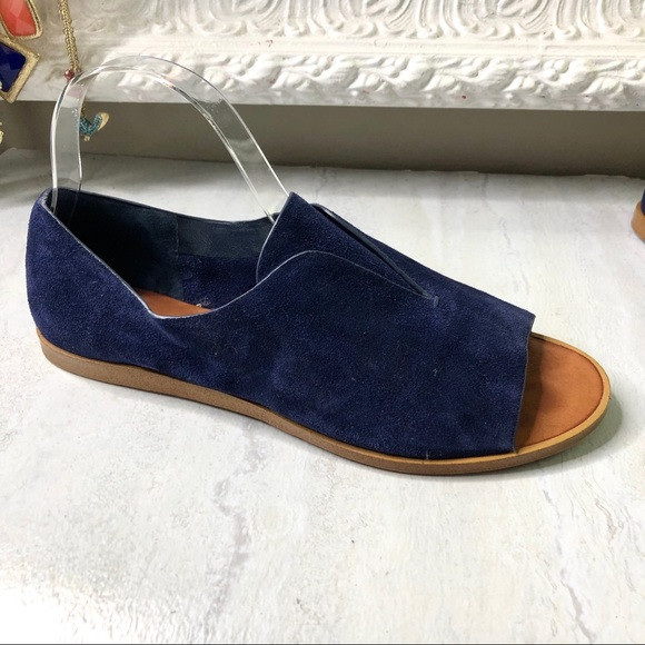 1. State Cassidee blue leather open toe flats | Poshmark