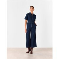 Whistles Denim Belted Short Sleeve Jumpsuit Denim | Marks & Spencer (UK)