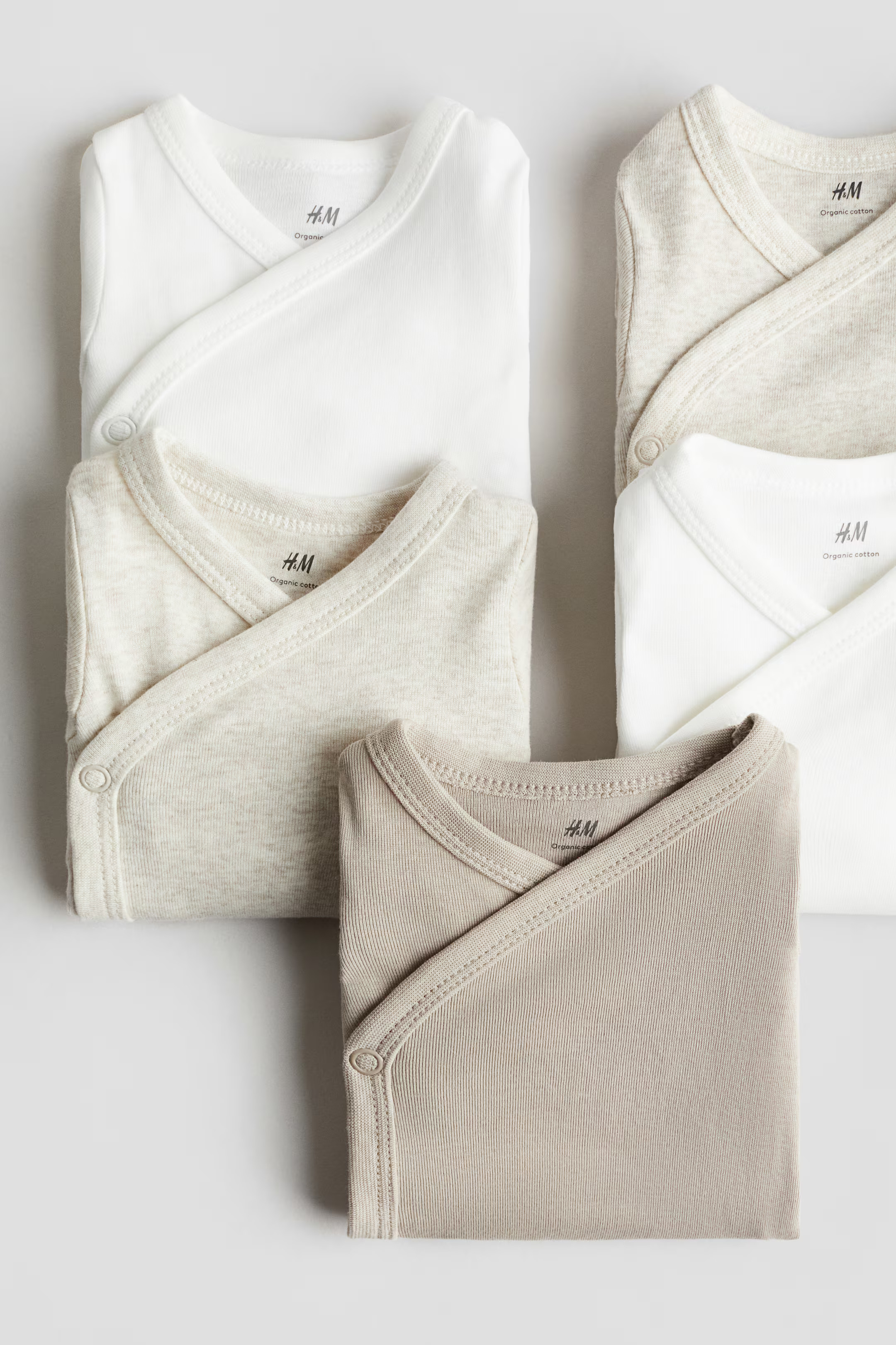 5-pack wrapover bodysuits | H&M (UK, MY, IN, SG, PH, TW, HK)