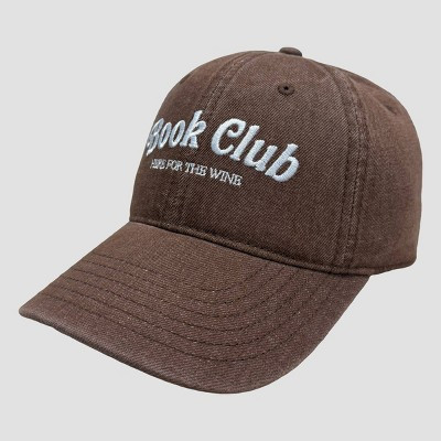 Mighty Fine Women's Embroidered Washed Denim Baseball Hat - Brown | Target