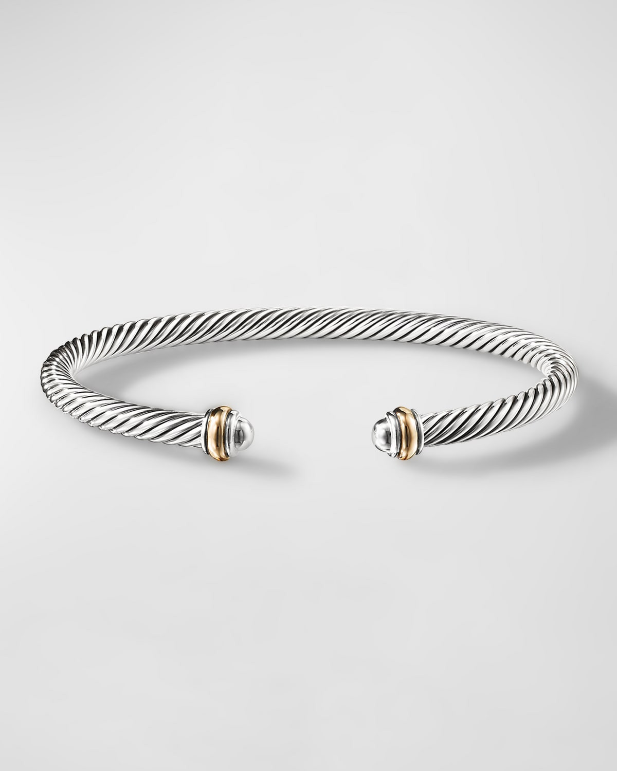 Classic Cable Bracelet in Silver with 18K Gold, 4mm | Neiman Marcus