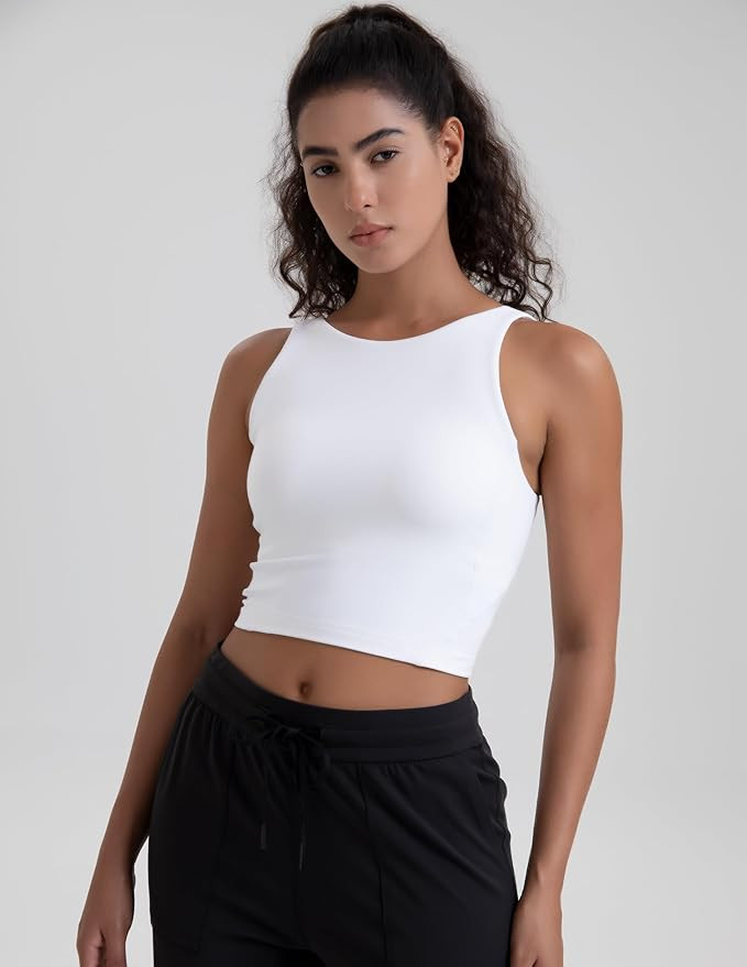 Colorfulkoala Dreamlux Womens Padded Sports Bra High Neck U-Back Yoga Running Workout Athletic Ta... | Amazon (US)