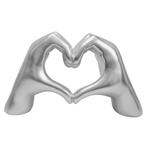Pozbee Silver Heart Hands Sculpture, Love Sign, Heart Gesture Statue, Silver Friendship Bracelet Holder | Amazon (US)