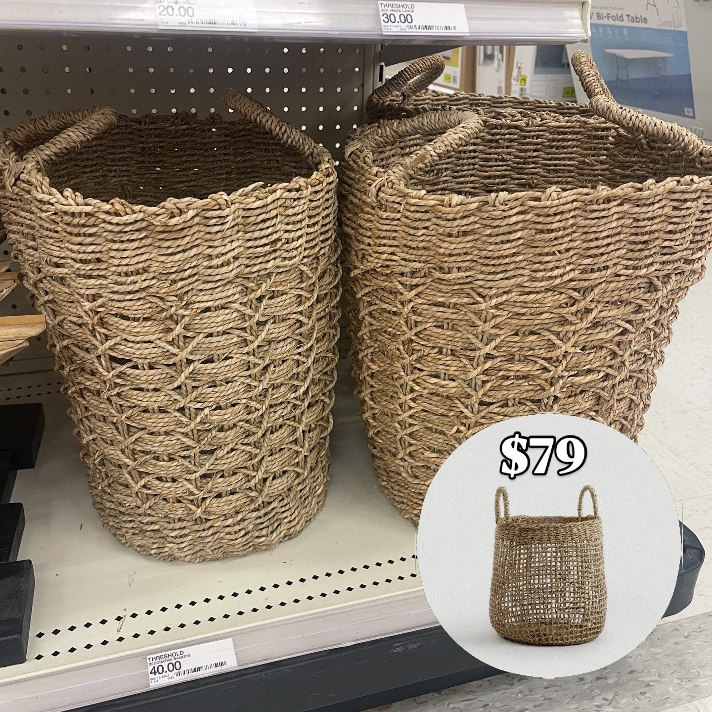 Look for less seagrass basket for storage and organization! 
