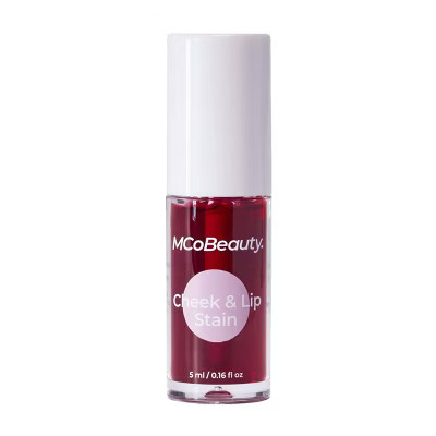 MCoBeauty Cheek & Lip Stain 2-in-1 Liquid Tint - Rosy Red: Vegan Radiant Blush, Semi-Sheer Buildable Coverage | Target