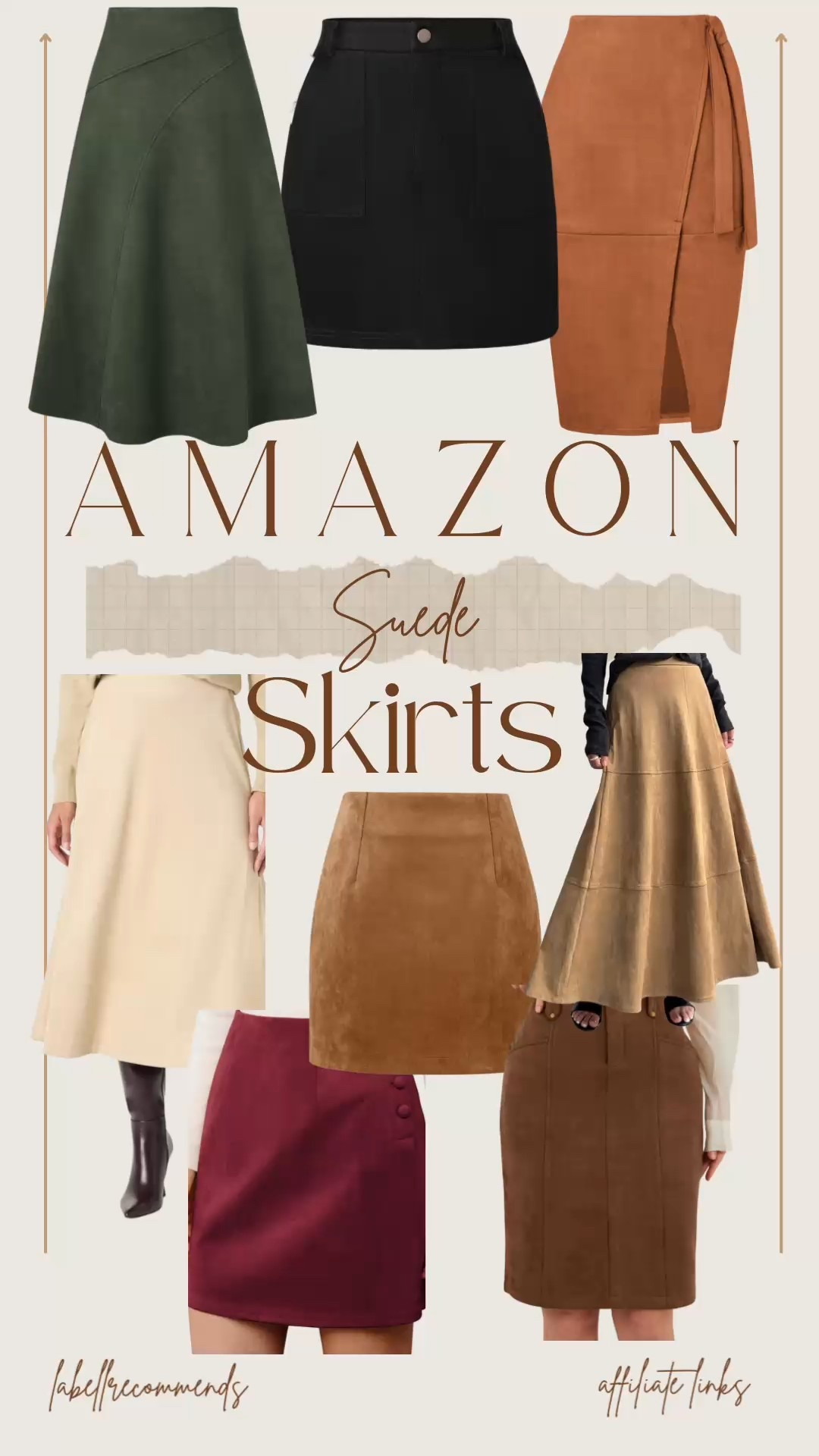 Amazon suede skirts! Midi, mini and maxi lengths available and in a multiple of colors. 

#amazonfashion #suedeskirts #fallfashion #amazonfinds

Suede mini skirts, brown suede skirts, suede midi skirts, suede maxi skirts, Amazon skirts

#LTKWorkwear #LTKFindsUnder50