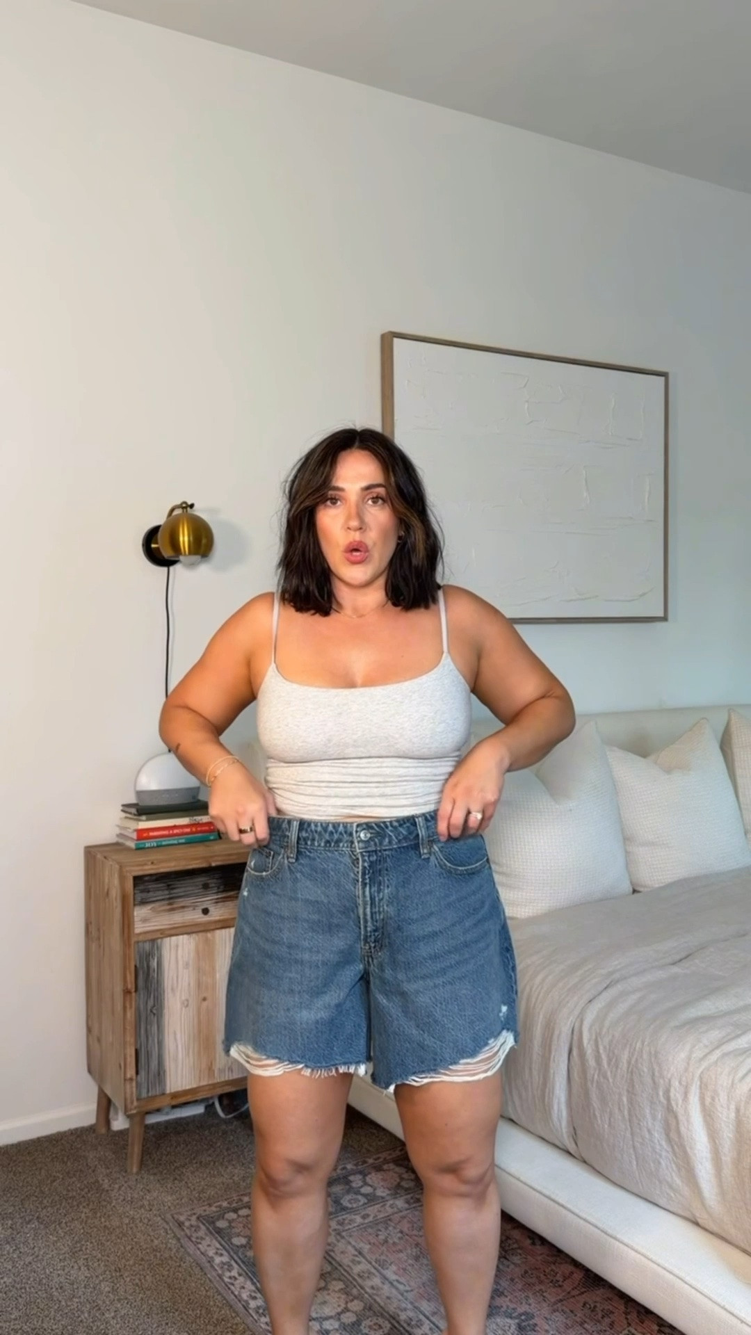 Major sale! Stack code AFSUMMER! I'm usually a Jean shorts hater, but these are so good! Loose and tons of room, no digging or suffocating. 

Size 30 - these are curve love but I usually do regular

#LTKootd #LTKSaleAlert #LTKMidsize